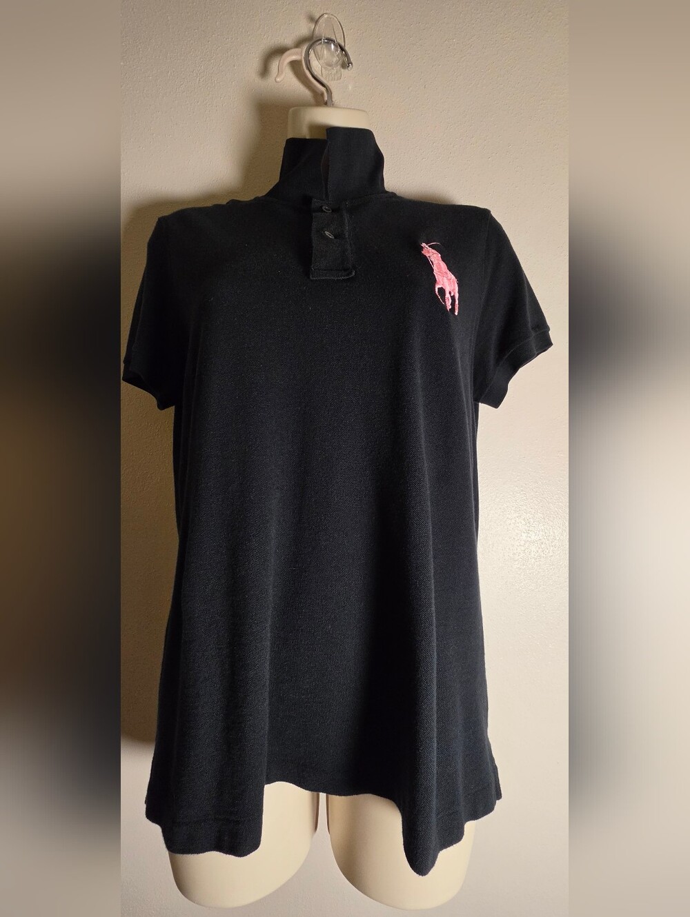 Ralph Lauren Black Polo Shirt with Pink Logo Pink Pony Breast Cancer Campaign